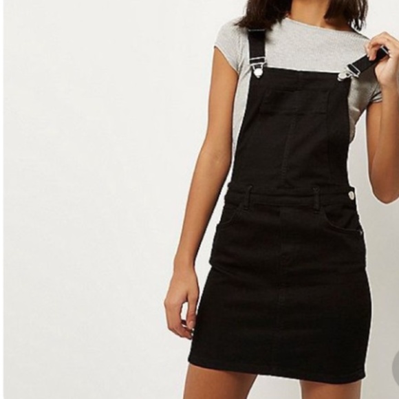 Topshop Dresses & Skirts - Topshop Moto Black Denim Overall Dress
